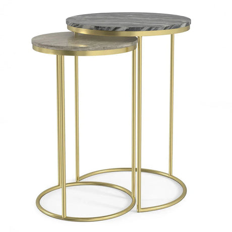 Ashley - 2 Piece Nesting Table - Gold - Furniture Home Direct