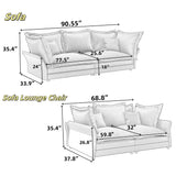 Modern Comfy Upholstered Sofa Cloud Couch, Deep Seat Couches With Multiple Large Soft Pillows - Furniture Home Direct