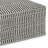 Safford - Square Woven Outdoor / Indoor Pouf - Black / White - Furniture Home Direct