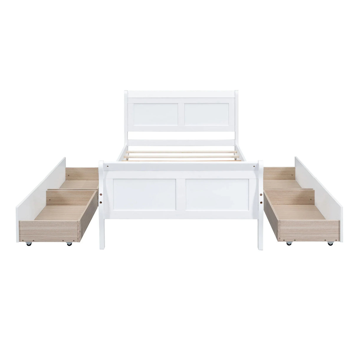 Platform Bed Frame Mattress Foundation Sleigh Bed With Headboard / Footboard / Wood Slat Suppor - Furniture Home Direct