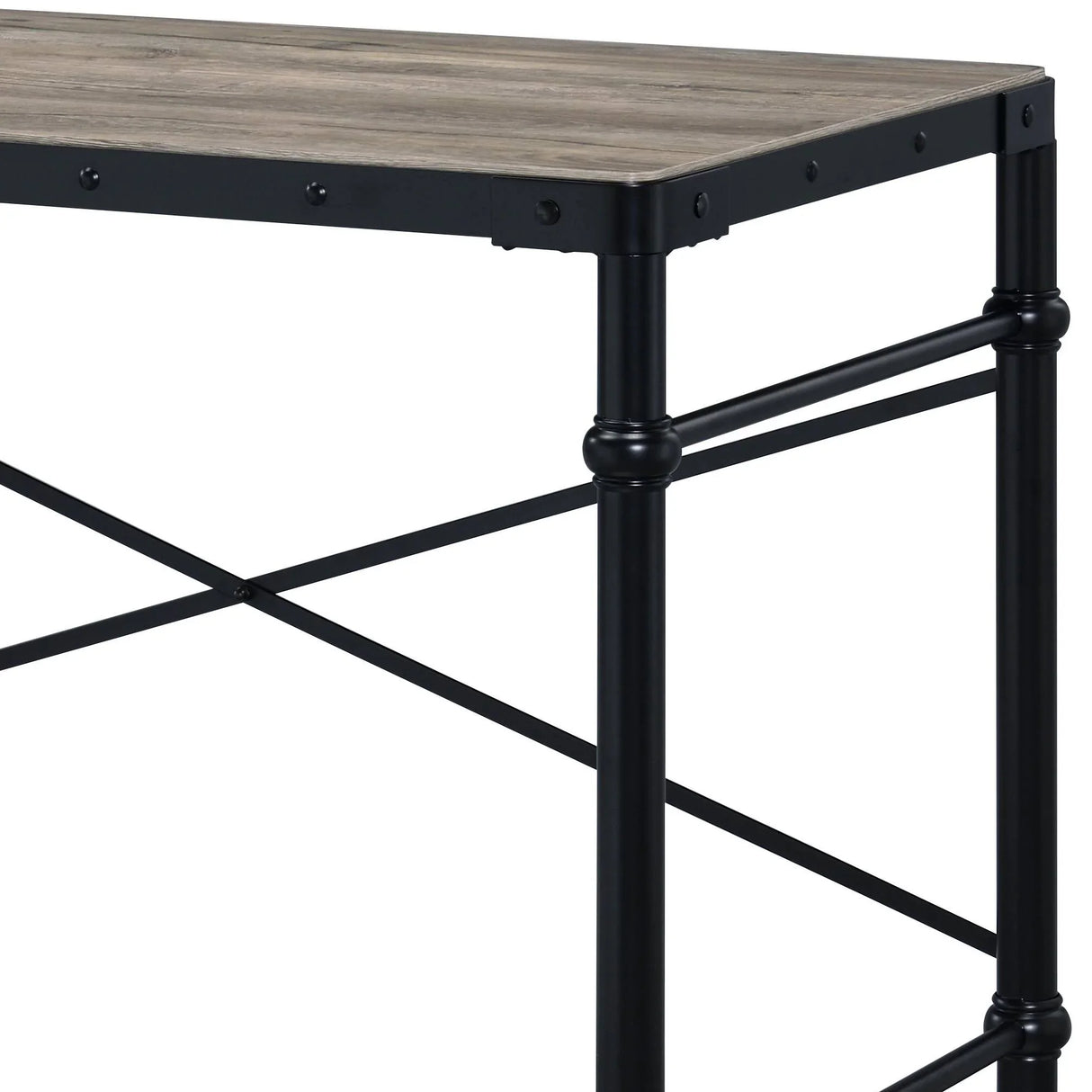 Oklarth - Rustic Writing Desk - Black / Oak - Furniture Home Direct