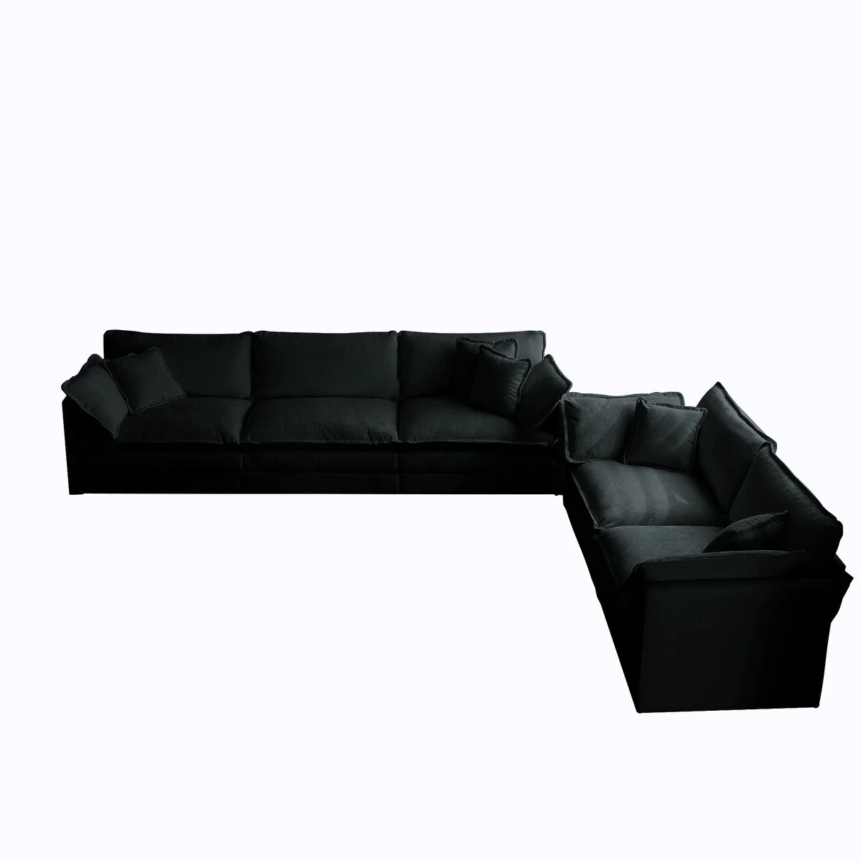 Modern Chenille 3 Piece Living Room Set - Black - Furniture Home Direct