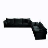 Modern Chenille 3 Piece Living Room Set - Black - Furniture Home Direct