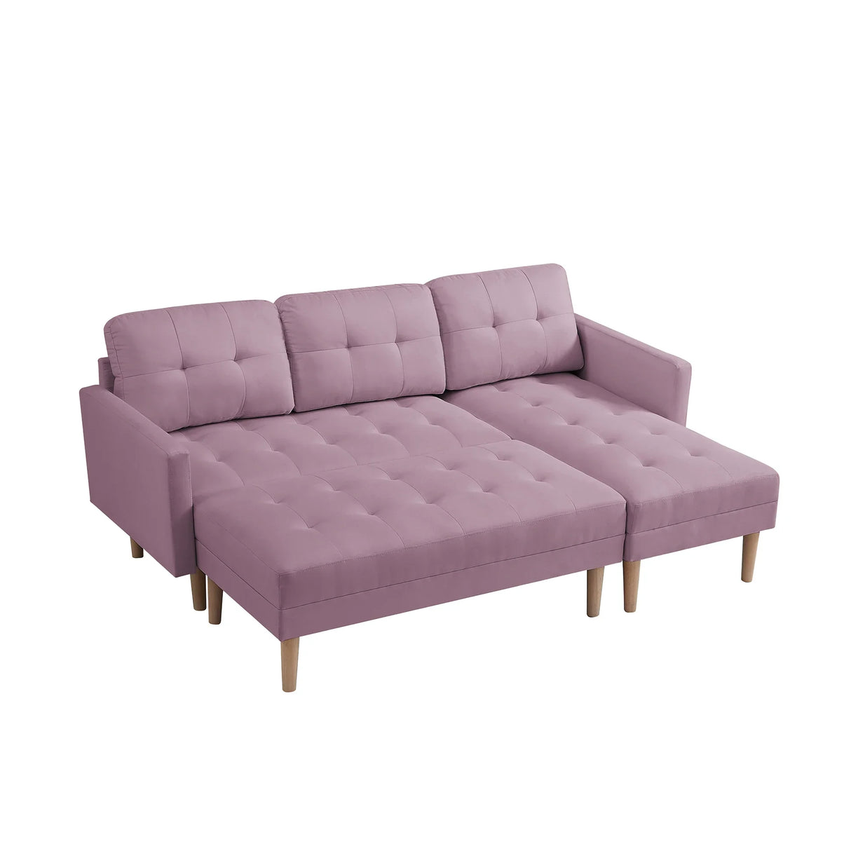 Sectional with Ottoman - Pink - Furniture Home Direct