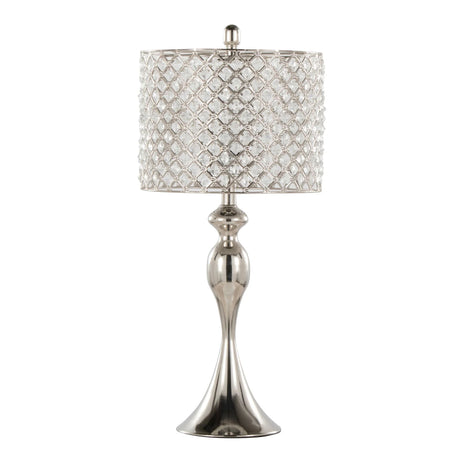 Ashland - Contemporary Table Lamp Square Clear Crystal (Set of 2) - Polished Nickel - Furniture Home Direct