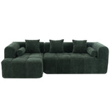 Sectional Sofa Modular Tufted Chenille Upholstery Green - Furniture Home Direct