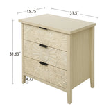 3 Drawer Cabinet, American Furniture, Suitable For Bedroom, Living Room, Study - Natural - Furniture Home Direct