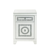 Noralie - Accent Table Mirrored Faux Dimaonds - Silver - Furniture Home Direct