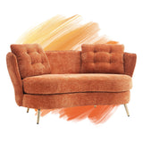 Loveseat Sofa, Upholstered Couch With Metal Legs - Furniture Home Direct