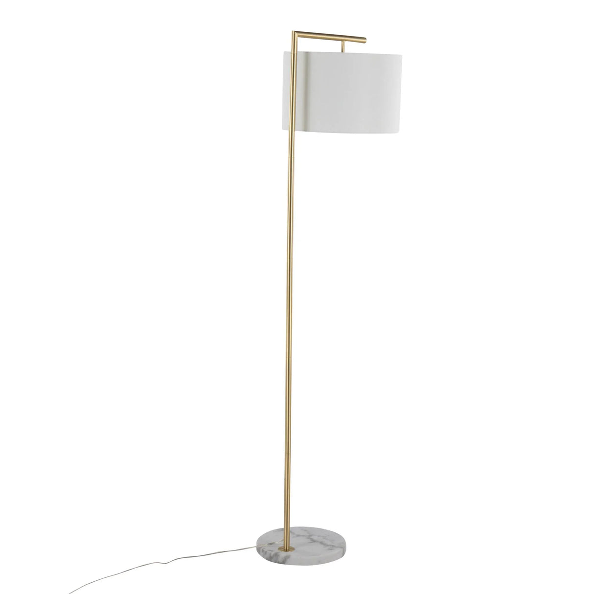 Fran - Contemporary Floor Lamp - Gold / White - Furniture Home Direct