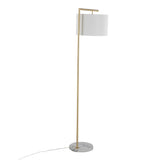 Fran - Contemporary Floor Lamp - Gold / White - Furniture Home Direct