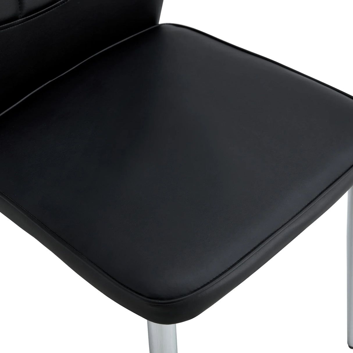 Dining Chairs with PU Upholstery and Metal Legs Black - Furniture Home Direct