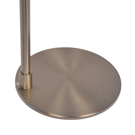 Serene - Floor Lamp With Rotary Switch Base Linen Shade - Brushed Nickel / White - Furniture Home Direct