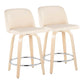 Toriano - Contemporary Fixed Height Counter Stool & Swivel And Round Footrest (Set of 2) - Furniture Home Direct