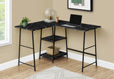 Computer Desk, Home Office, Corner, Storage Shelves, L Shape, Work, Laptop, Marble Look Laminate, Contemporary, Modern - Furniture Home Direct