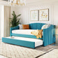 Upholstered Daybed Sofa Bed With Trundle Bed And Wood Slat - Furniture Home Direct