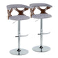 Gardenia - Mid Century Modern Adjustable Barstool With Swivel With Rounded T Footrest (Set of 2) - Furniture Home Direct