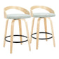 Grotto - Mid-Century Modern Fixed Height Counter Stool Swivel &h Round Footrest - Furniture Home Direct