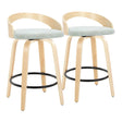 Grotto - Mid-Century Modern Fixed Height Counter Stool Swivel &h Round Footrest - Furniture Home Direct