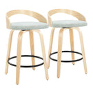Grotto - Mid-Century Modern Fixed Height Counter Stool Swivel &h Round Footrest - Furniture Home Direct