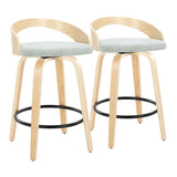 Grotto - Mid-Century Modern Fixed Height Counter Stool Swivel &h Round Footrest - Furniture Home Direct