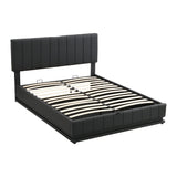 Upholstered Bed With Hydraulic Storage System And LED Light, With Sockets And USB Ports - Furniture Home Direct