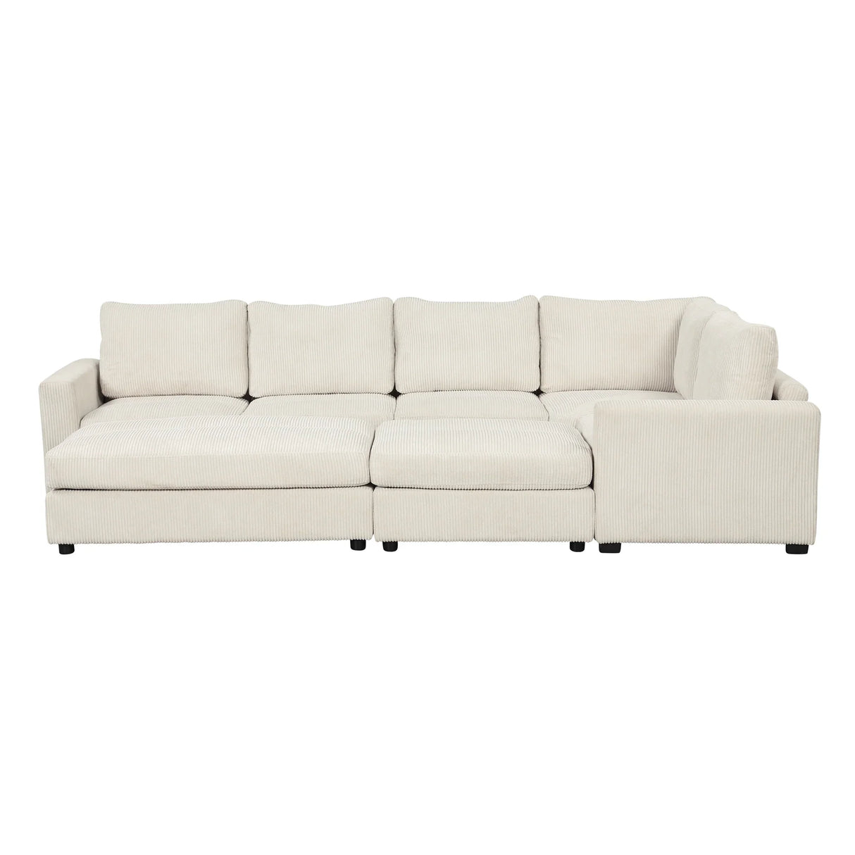 121.3" Modular Sleeper Sectional - Beige - Furniture Home Direct