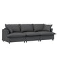 3 Seat Sofa Module For Modular Sectional Wide Seat Cloud Couch With Throw Pillows Upholstered - Furniture Home Direct