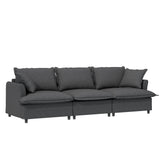 3 Seat Sofa Module For Modular Sectional Wide Seat Cloud Couch With Throw Pillows Upholstered - Furniture Home Direct