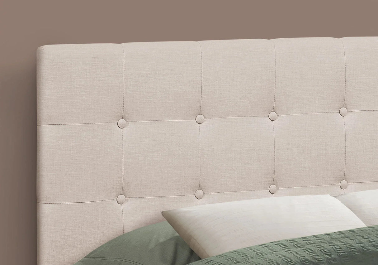 Full Size, Bed Headboard Only Upholstered, Transitional - Beige - Furniture Home Direct