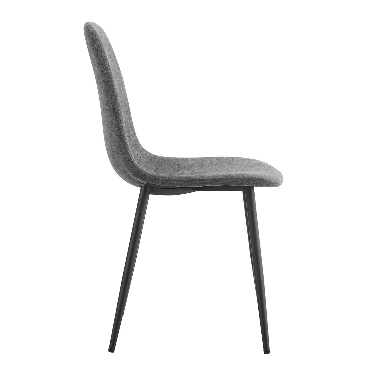 Dining Chair Set Modern Upholstered Linen Cotton Dark Gray - Furniture Home Direct
