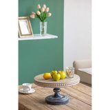 Wooden Display Stand With Beaded Trim - Black Brown - Furniture Home Direct