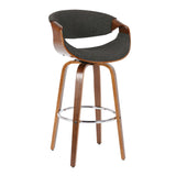 Curvini Mid - Century Modern Fixed Height Barstool With Swivel (Set of 2) - Furniture Home Direct