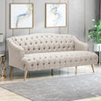 Sturdy Velvet Sofa - Beige - Furniture Home Direct