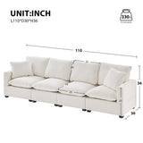 Modern Modular Sofa, 4 Seat Chenille Sectional Couch Set With 2 Pillows Included, Freely Combinable Indoor Funiture For Living Room, Apartment, Office - Furniture Home Direct