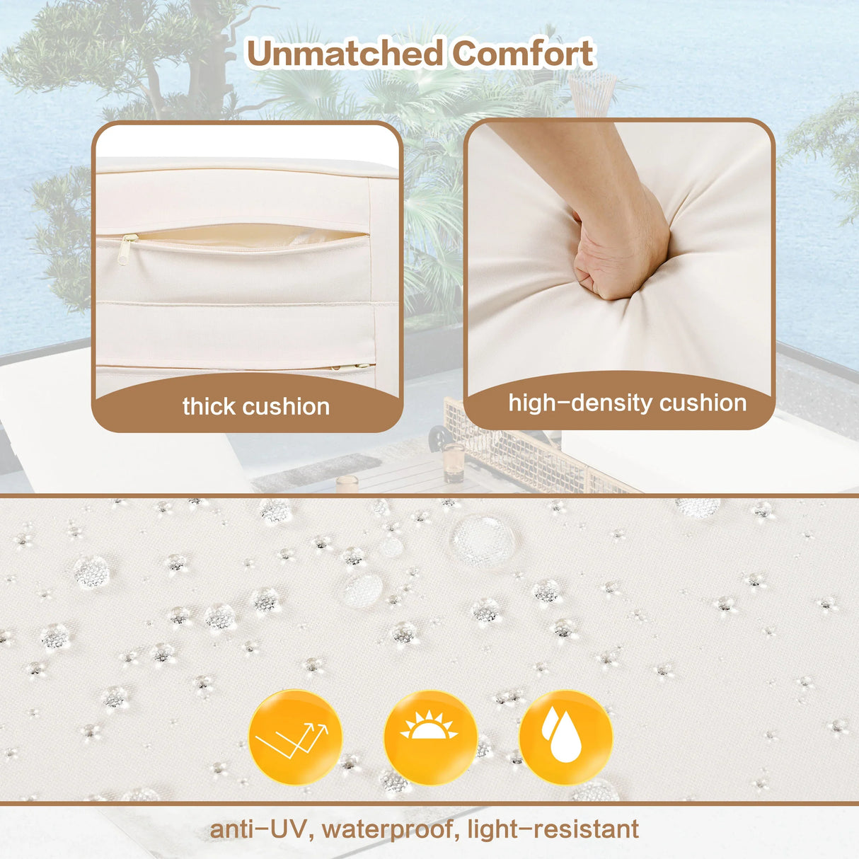 Outdoor Lounge Chair - Beige - Furniture Home Direct
