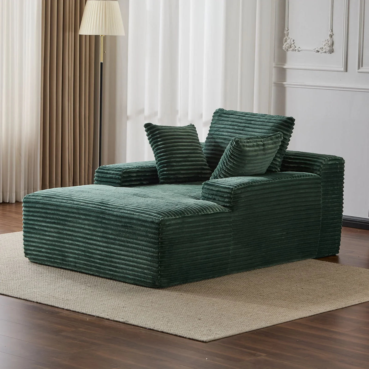 Oversized Chaise Lounge Chair Cozy Cloud Couch With 3 Throw Pillows And Wide Armrest - Furniture Home Direct