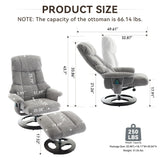 Ergonomic Recliner Chair With Ottoman, Modern 360° Swivel With Footstool - Furniture Home Direct