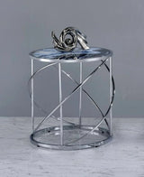 Lyda - Marble Print End Table - Blue - Furniture Home Direct