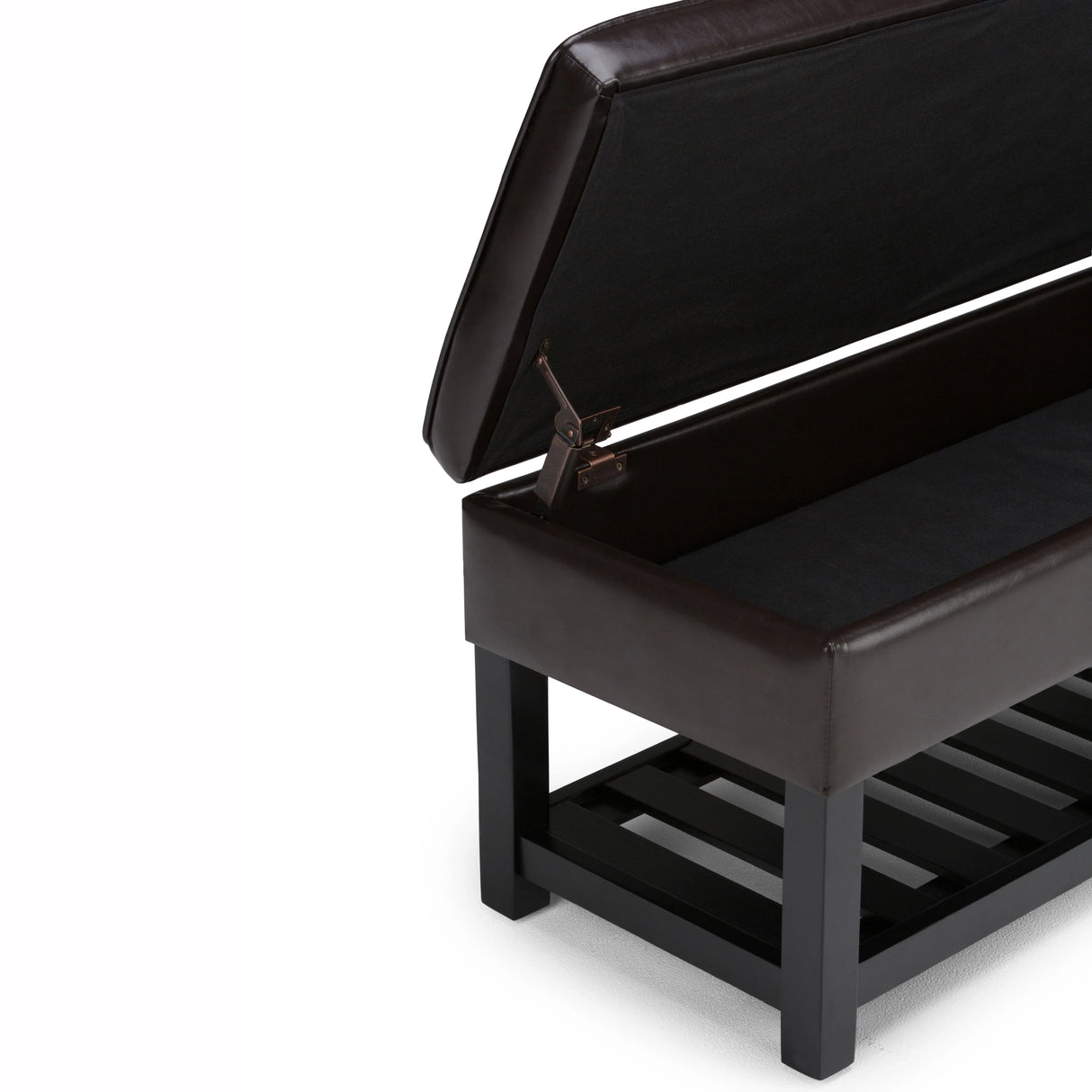 Cosmopolitan - Storage Ottoman Bench With Open Bottom - Tanners Brown - Furniture Home Direct