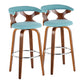 Gardenia - Mid Century Modern Fixed Height Barstool With Swivel With Round Footrest (Set of 2) - Furniture Home Direct