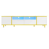 TV Stand For TVs Up To 80", Entertainment Center With 2 Shelves And LED Lights - Furniture Home Direct