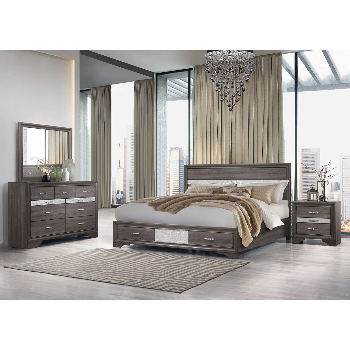 Ryder - Sparkle Dresser - Gray - Furniture Home Direct