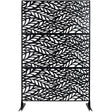Outdoor & Indoor Privacy Screen Metal Privacy Screen, Freestanding Decorative Privacy Screen For Deck Balcony Patio - Black - Furniture Home Direct