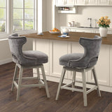 360 Degree Swivel Counter Stool With Silver Detailing - Furniture Home Direct