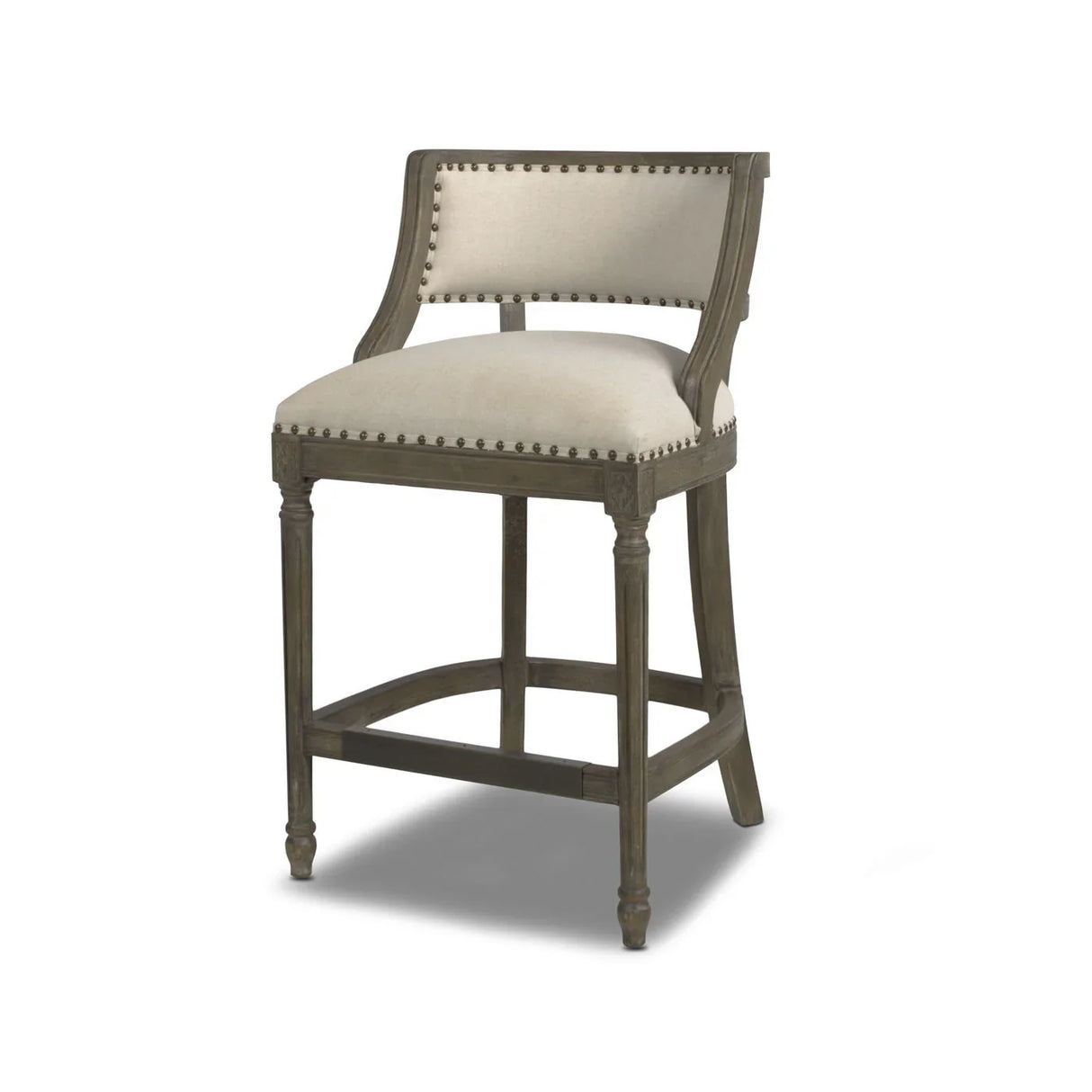 Paris - Farmhouse Counter Height Bar Stool With Backrest - Furniture Home Direct