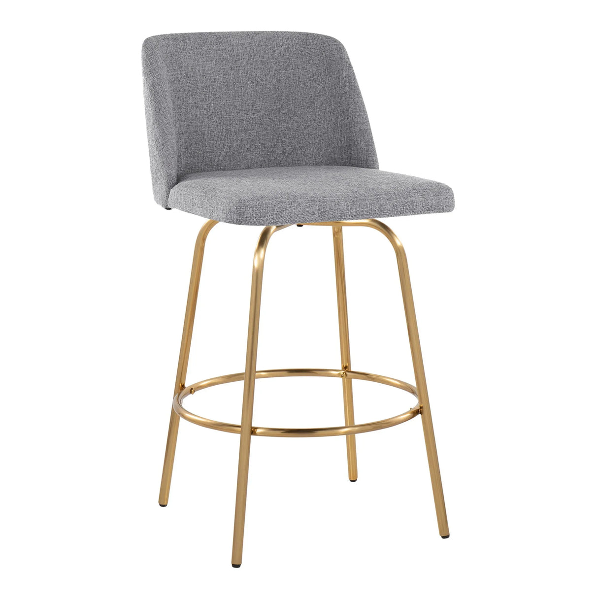 Toriano - Contemporary, Fixed Height Counter Stool With Swivel With Round Footrest (Set of 2) - Furniture Home Direct