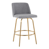 Toriano - Contemporary, Fixed Height Counter Stool With Swivel With Round Footrest (Set of 2) - Furniture Home Direct
