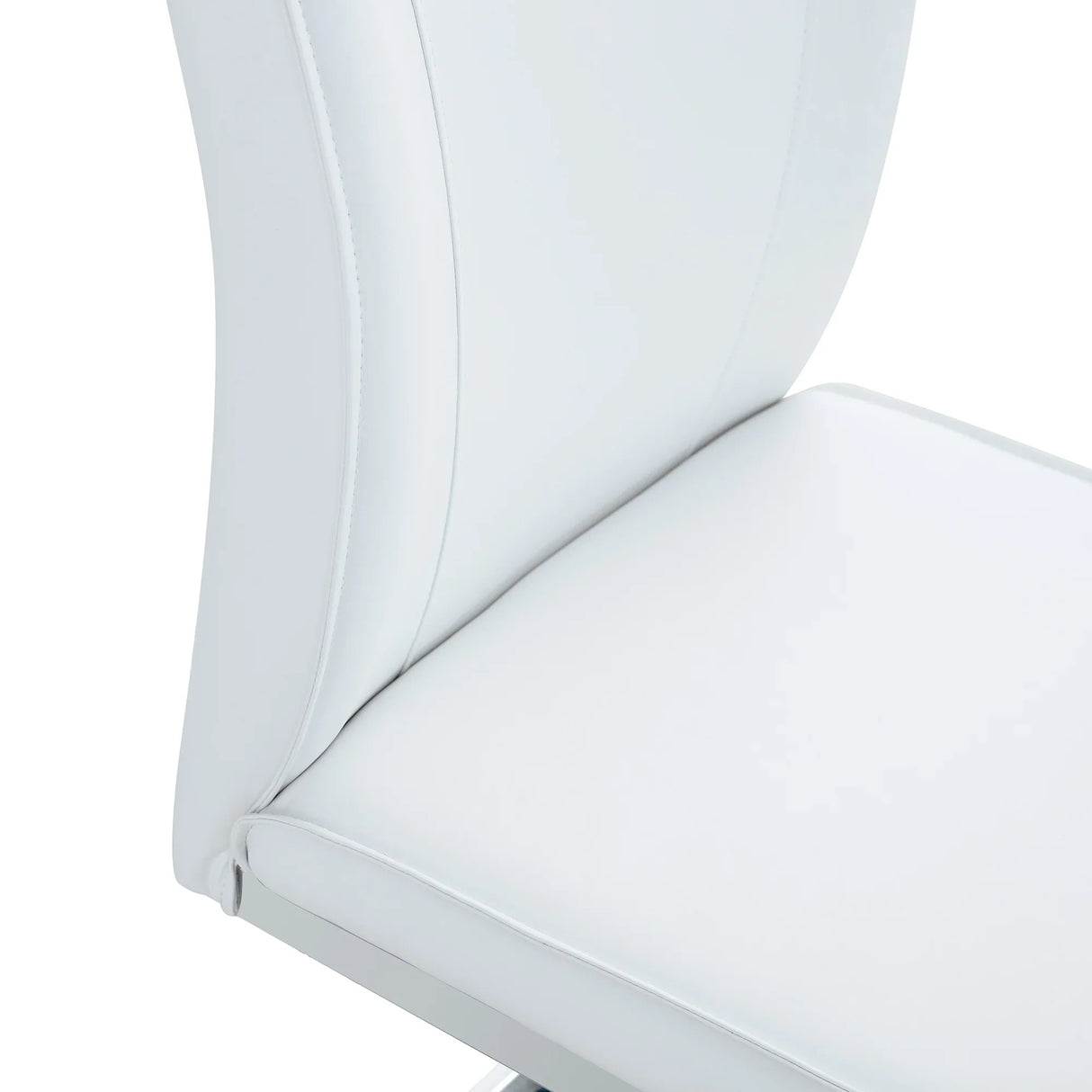Dining Chairs Set Modern PU Upholstered Chrome White - Furniture Home Direct