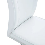 Dining Chairs Set Modern PU Upholstered Chrome White - Furniture Home Direct